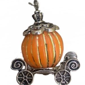 Pumpkin Cinderella Carriage. free SS chain or black leather cord.